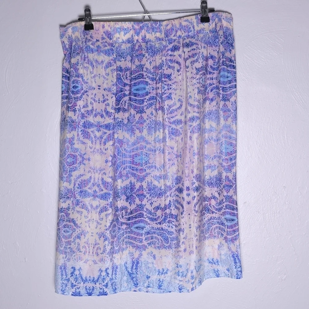 Maeve Anthropologie Waimea Silk Women Double Split Slit Maxi Skirt Large